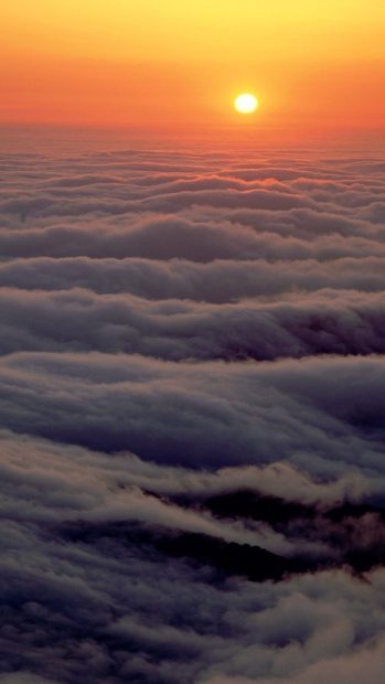 Cloud Waves Sunset iPhone 8 Plus HD Wallpaper.