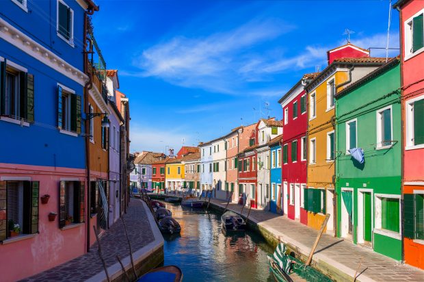 Lovely and colorful Burano, Venice (Italy).