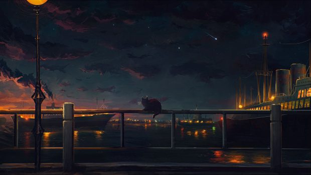 Cool anime city wallpaper 3500x1969 for mac.