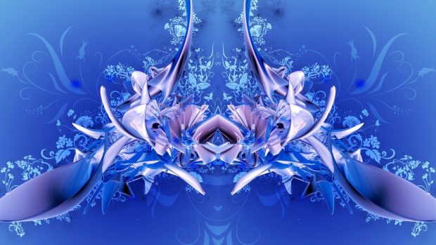 Cool flower blue ubuntu wallpaper image picture abstarctrainbow nice loving paper beauty.