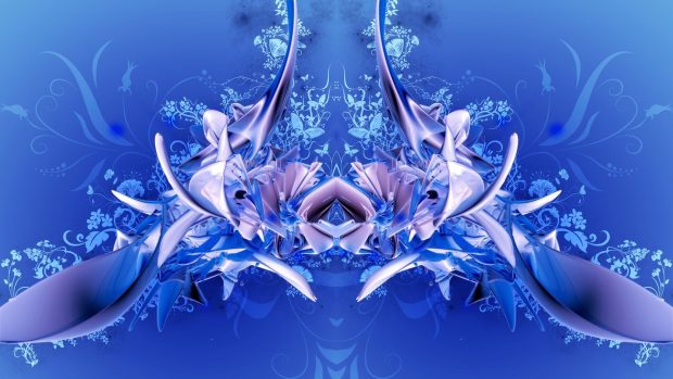 Cool flower blue ubuntu wallpaper image picture abstarctrainbow nice loving paper beauty.