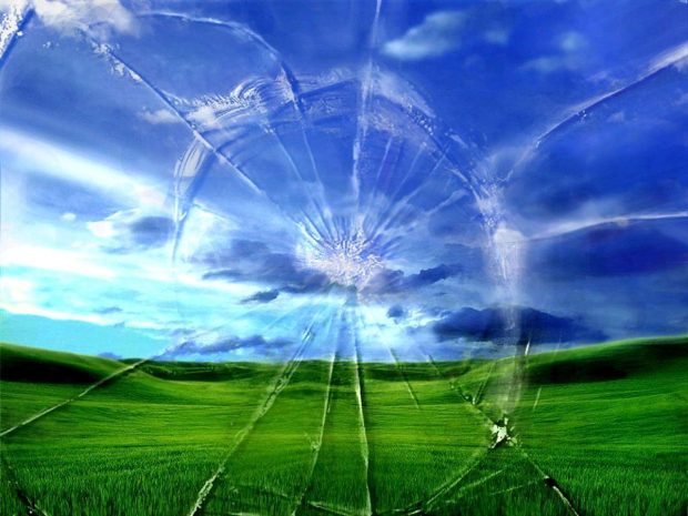 Cracked Screen Windows XP Background download free 3.