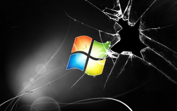 Cracked Screen Windows XP Wallpaper.