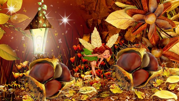 Cute Thanksgiving Fairy HD Wallpaper 1.