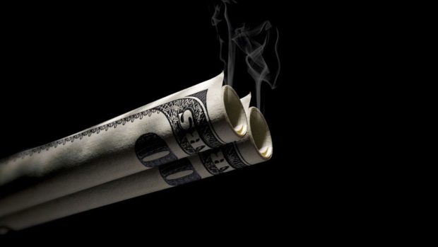 Dollar bills smoke background images 3840x2160.