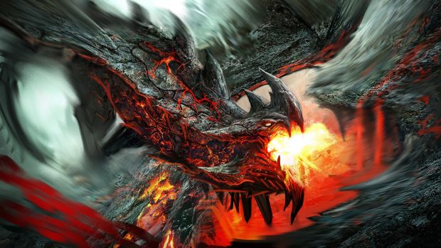 Dragon Fire Breathing Flame Art Backgrounds.