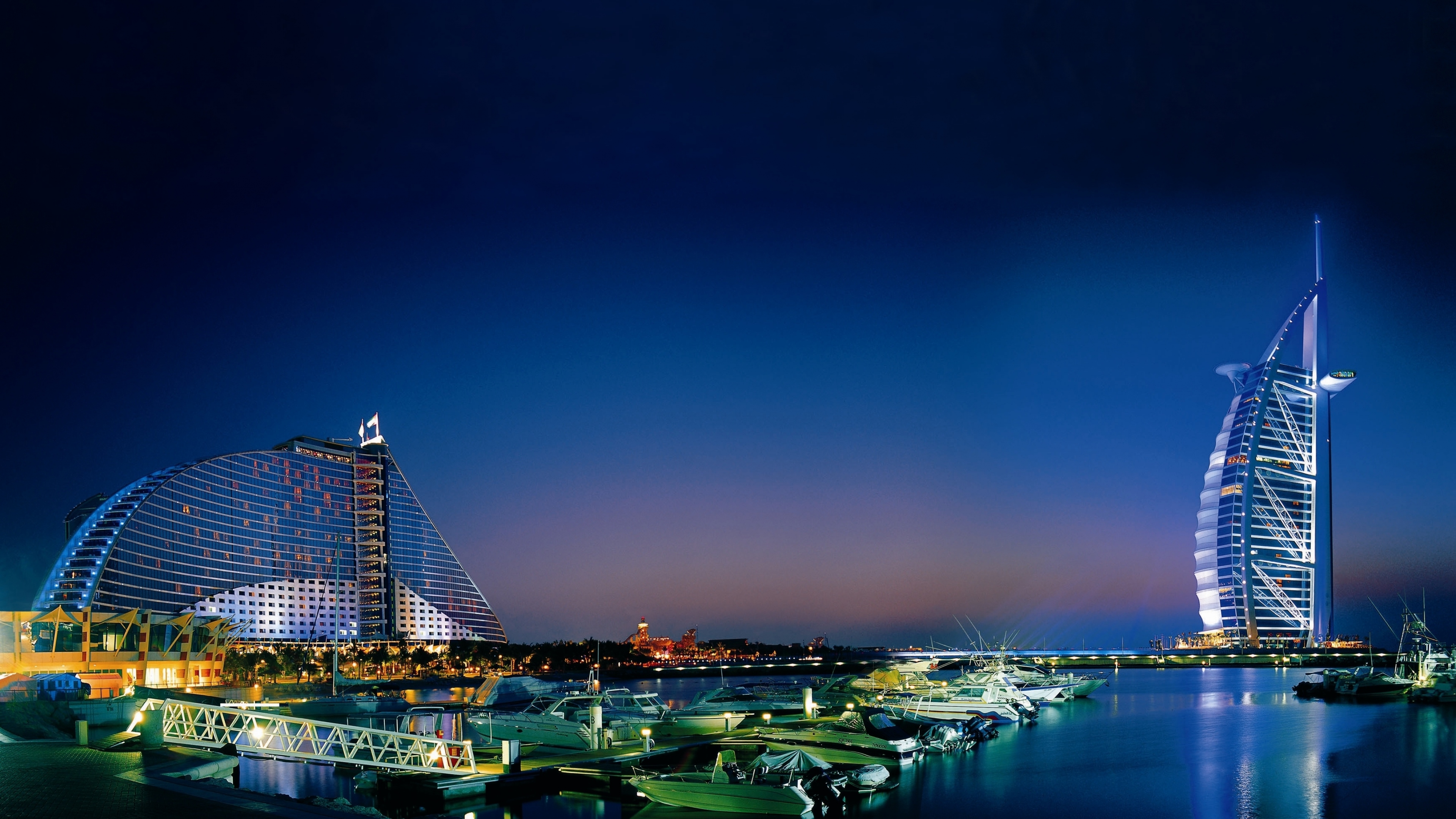 Wallpaper Dubai city night, lights, river, skyscrapers 1680x1050 HD  Picture, Image