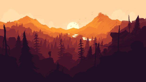 Firewatch Wallpaper desktop 2560x1440 yellow.