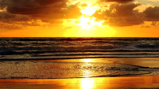 Free Beach sunset desktop wallpapers.