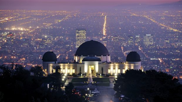 Griffith observatory los angeles california evening city lights pictures 3840x2160.