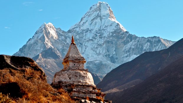 Himalayas ama dablam temple mountain wallpapers 1920x1080.