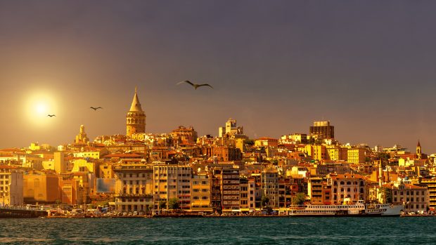 Istanbul 2560x1440 turkey sunset hd.