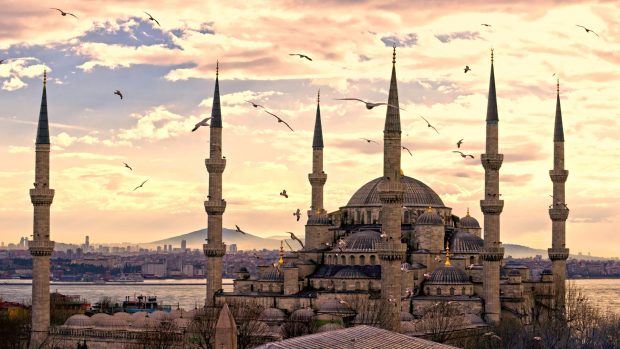 Istanbul city sultanahmet mosque turkey 1920x1080.