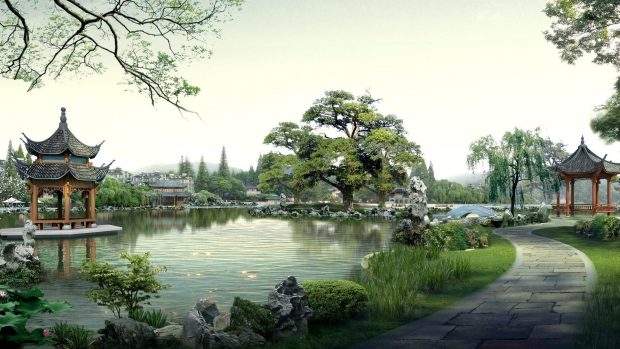 Japanese Garden Wallpaper HD Free download.