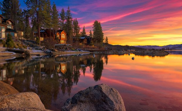 Lake tahoe summer cabins wallpaper hd.