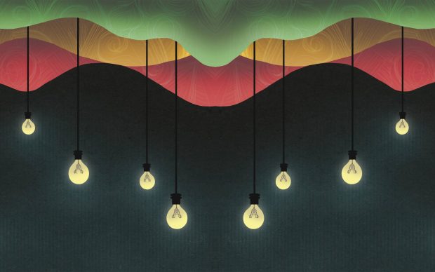 Lightbulbs artistic wallpaper.