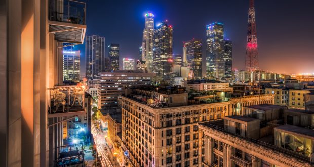 Los angeles at night wallpaper 1920x1080.