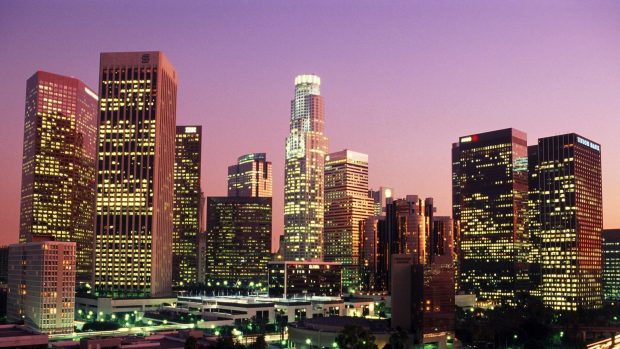 Los angeles california usa city lights skyscrapers images 1920x1080.