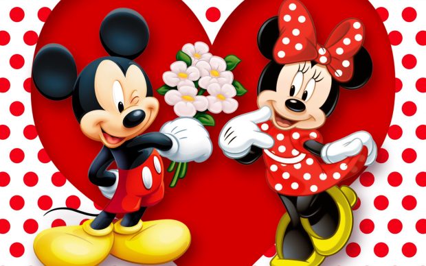 Mickey Mouse Minnie Mouse Love Couple Heart Wallpapers.