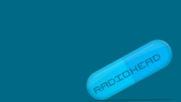 Minimalistic radiohead medicine pill desktop hd wallpaper.