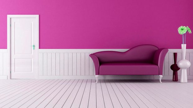 Modern Sofa Pink Interior Design Wallpapers.