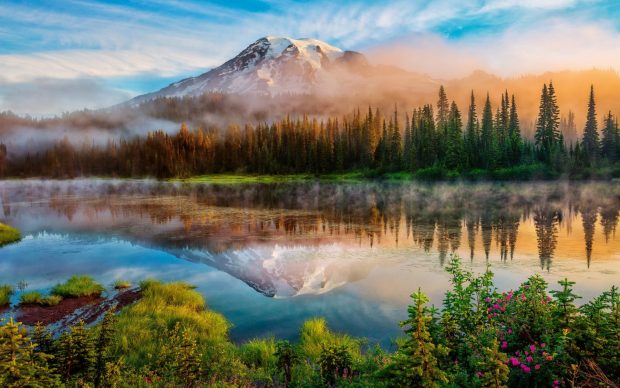 Mount Rainier National Park Trails desktop wallpaper hd widescreen 1920x1200.