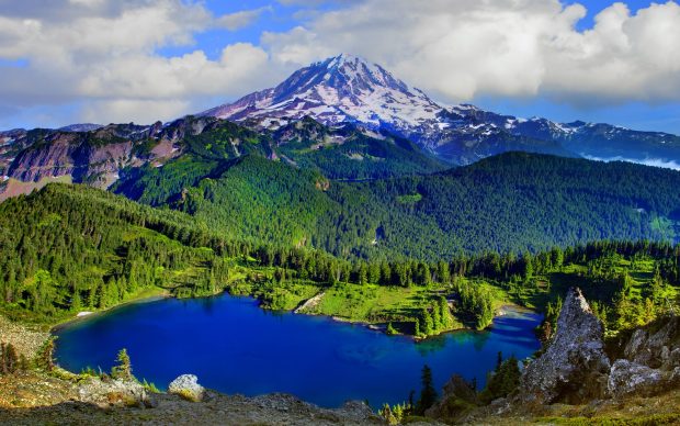 Mount Rainier National Park Washington United States Wallpaper HD 1920x1200.