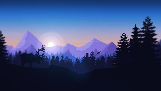 Mountains forest animals firewatch wallpapers.