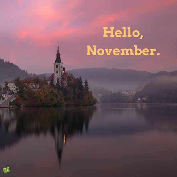 Nature landscape with castle and Hello November Wallpaper.