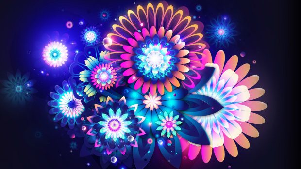 Neon Flowers Hd Wallpapers.