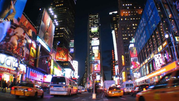 New york city night lights times square images 3840x2160.