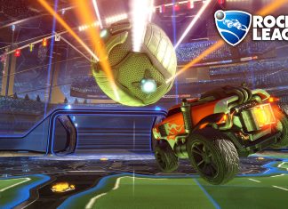 Orange car heading for a goal in rocket league images 1920x1080.