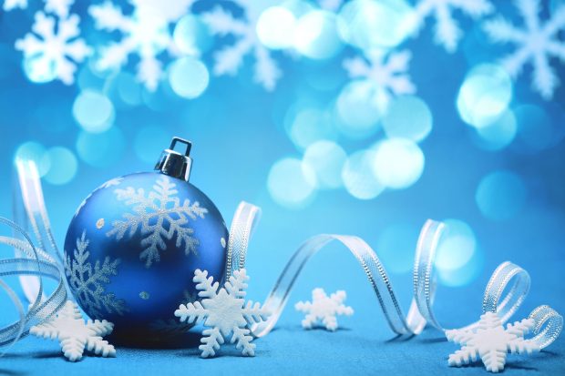 Ornament Blue Christmas HD Wallpaper.