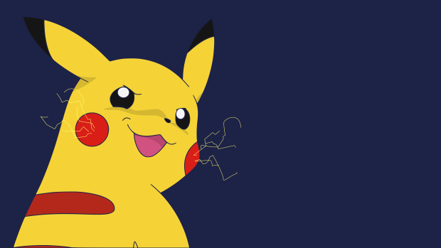 Pikachu Flat Design Wallpapers.