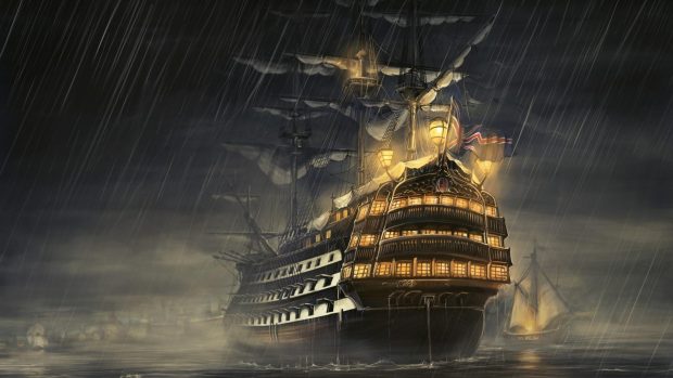 Pirates Ship Sea Backgrounds HD.