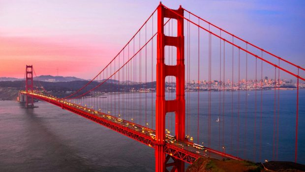 Popular Golden Gate Bridge in San Francisco California HD Desktop Background.