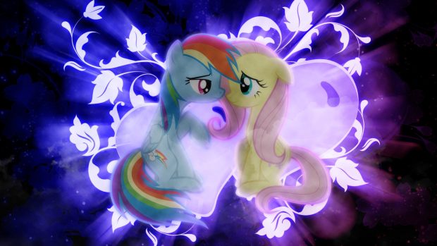 Rainbow Dash and Fluttershy shipping wallpaper.