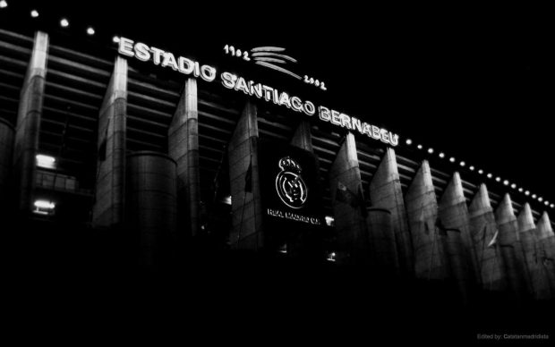 Real Madrid Stadium Night Outside.