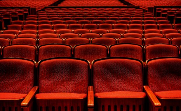 Red theater seats wallpaper 1920x1200.