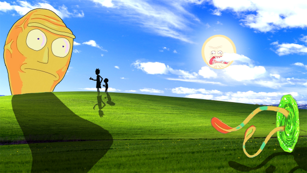 Rick and Morty Windows XP Wallpaper.