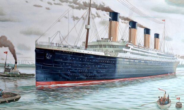 Ship boat titanic painting images 2560x1600.