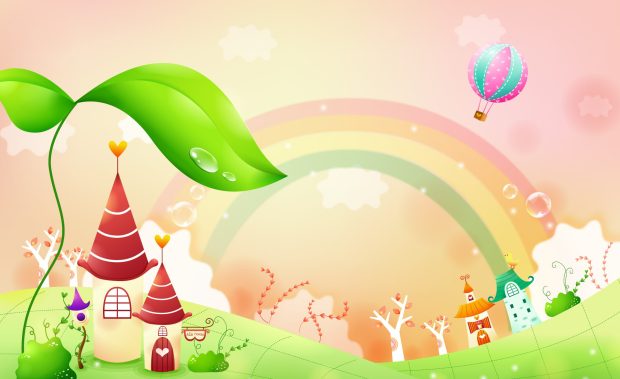 Spring landscape with rainbow wallpaper 1920x1200.