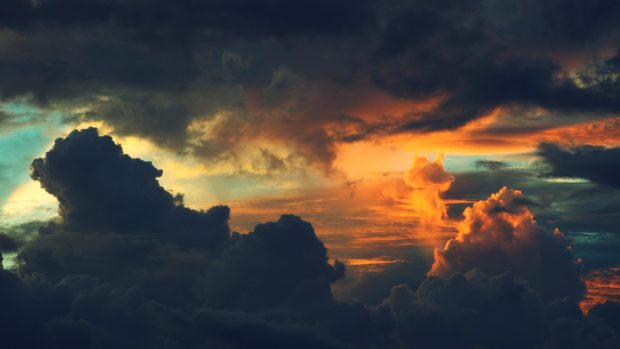 Sunset dark clouds backgrounds.