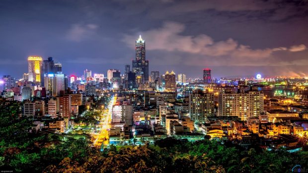 Taiwan city at night wallpaper hd.