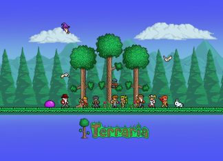Terraria Game 8bit Backgrounds.