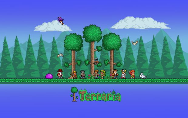 Terraria Game 8bit Backgrounds.