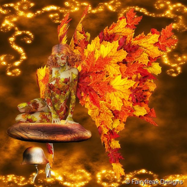 Thanksgiving Fairy Leaves Autumn Image.