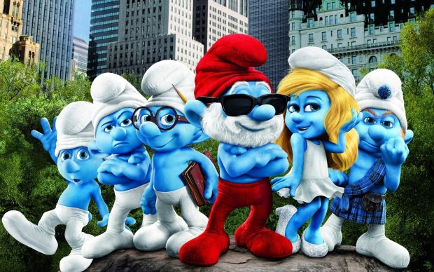 The Smurfs characters Papa Smurf Smurfette Clumsy Smurf Brainy Smurf Gutsy Smurf Wallpaper HD 1920x1200.