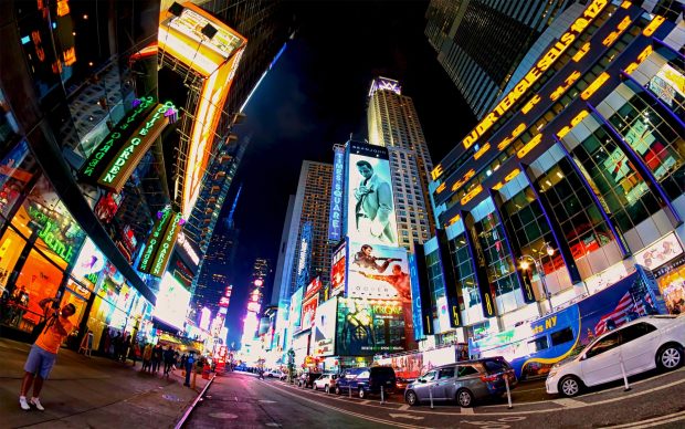 Times square at night hd wallpaper.