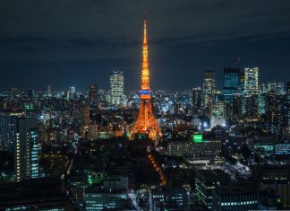 Tokyo night view wallpaper 1920x1200.